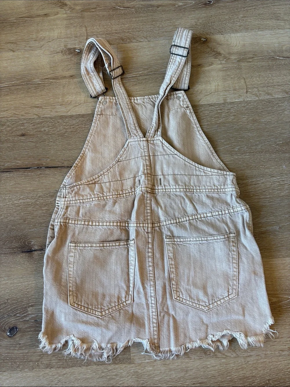 Free People Tan Denim Overall Dress